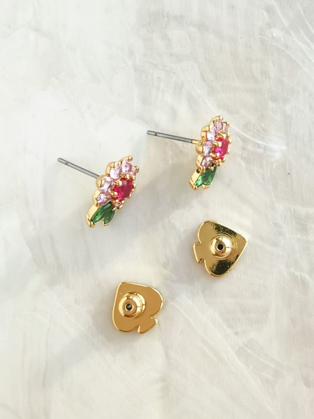Kate Spade • new bloom flower Gold Multi Color Stud Earrings - Picture 4 of 4
